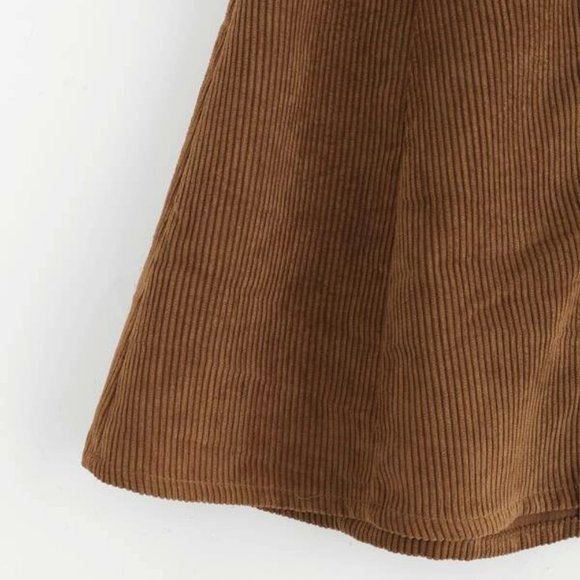 SHEIN Brown A-Line Skirt with Button Detail - Picture 3 of 4